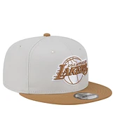 New Era Men's Cream/Tan Los Angeles Lakers Color Pack 2-Tone 9FIFTY Snapback Hat