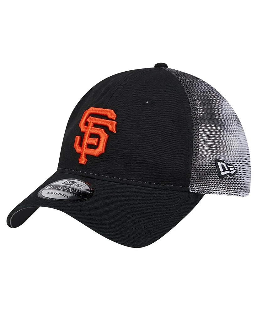 New Era Men's Black San Francisco Giants Team Slick Trucker 9TWENTY Adjustable Hat