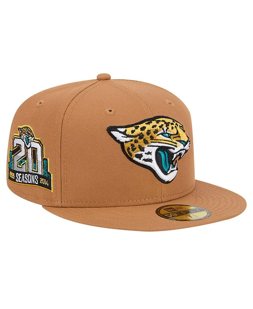 New Era Men's Tan Jacksonville Jaguars Color Pack 59FIFTY Fitted Hat with Side Patch