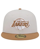 New Era Men's Cream/Tan Los Angeles Lakers Color Pack 59FIFTY Fitted Hat