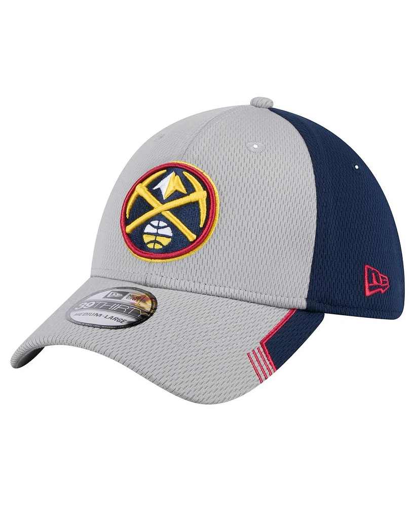 New Era Men's Gray/Navy Denver Nuggets Active Trim 39THIRTY Flex Hat