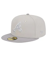 New Era Men's Khaki/Gray Atlanta Braves Two-Tone Color Pack 59FIFTY Fitted Hat