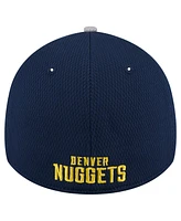 New Era Men's Gray/Navy Denver Nuggets Active Trim 39THIRTY Flex Hat