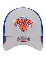 New Era Men's Gray/Blue York Knicks Active Trim 39THIRTY Flex Hat