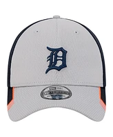 New Era Men's Gray/Navy Detroit Tigers Visor Trim 39THIRTY Flex Hat