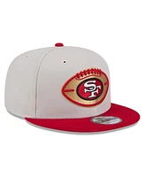 New Era Men's Stone/Scarlet San Francisco 49ers 2024 Sideline Historic 9FIFTY Snapback Hat