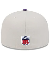 New Era Men's Stone/Purple Minnesota Vikings 2024 Sideline Historic 59FIFTY Fitted Hat