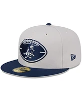 New Era Men's Stone/Navy Dallas Cowboys 2024 Sideline Historic 59FIFTY Fitted Hat