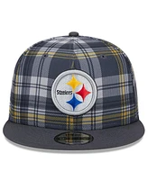 New Era Men's Gray Pittsburgh Steelers 2024 Sideline Statement 9FIFTY Snapback Hat