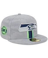 New Era Men's Gray Seattle Seahawks 2024 Sideline 59FIFTY Fitted Hat