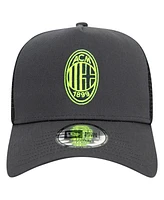 New Era Men's Gray Ac Milan 9FORTY A-Frame Trucker Adjustable Hat