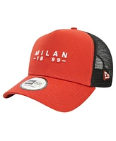 New Era Men's Brown Ac Milan 9FORTY A-Frame Trucker Adjustable Hat