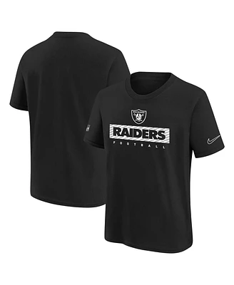 Nike Big Boys and Girls Black Las Vegas Raiders 2024 Sideline Legend Performance T-Shirt