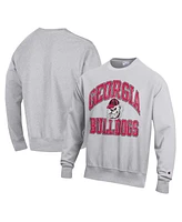 Champion Men's Heather Gray Georgia Bulldogs Vault Late Night Reverse Weave Pullover Sweatshirt