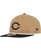 New Era Men's Khaki/Black Cincinnati Reds Golfer Snapback Hat