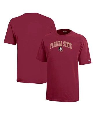 Champion Big Boys and Girls Garnet Florida State Seminoles Arch Over Logo T-Shirt