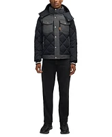 Scotch & Soda Men's Oren Hybrid Denim Puffer Jacket with Removable Hood