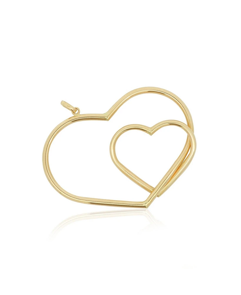 The Lovery Extra Large Gold Double Open Heart Charm