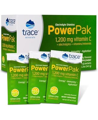 Trace Minerals Power Pak Electrolyte Powder Packets | 1200 mg Vitamin C, Zinc, Magnesium | Boost Immunity