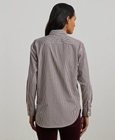 Lauren Ralph Women's Relaxed-Fit Striped Broadcloth Shirt