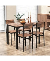 Sugift 5 Piece Dining Table Set Industrial Style Kitchen Table and Chairs