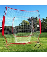 Vebreda Portable Practice Net Kit with 3 Carrying Bags-Red