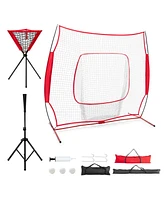 Vebreda Portable Practice Net Kit with 3 Carrying Bags-Red