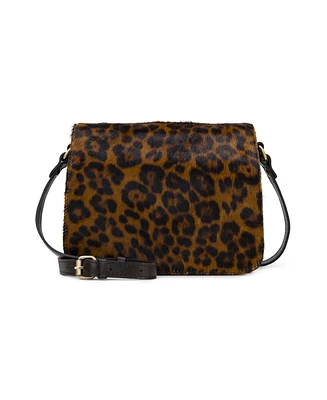 Patricia Nash Ilina Flap Crossbody Bag - Leopard hair-on