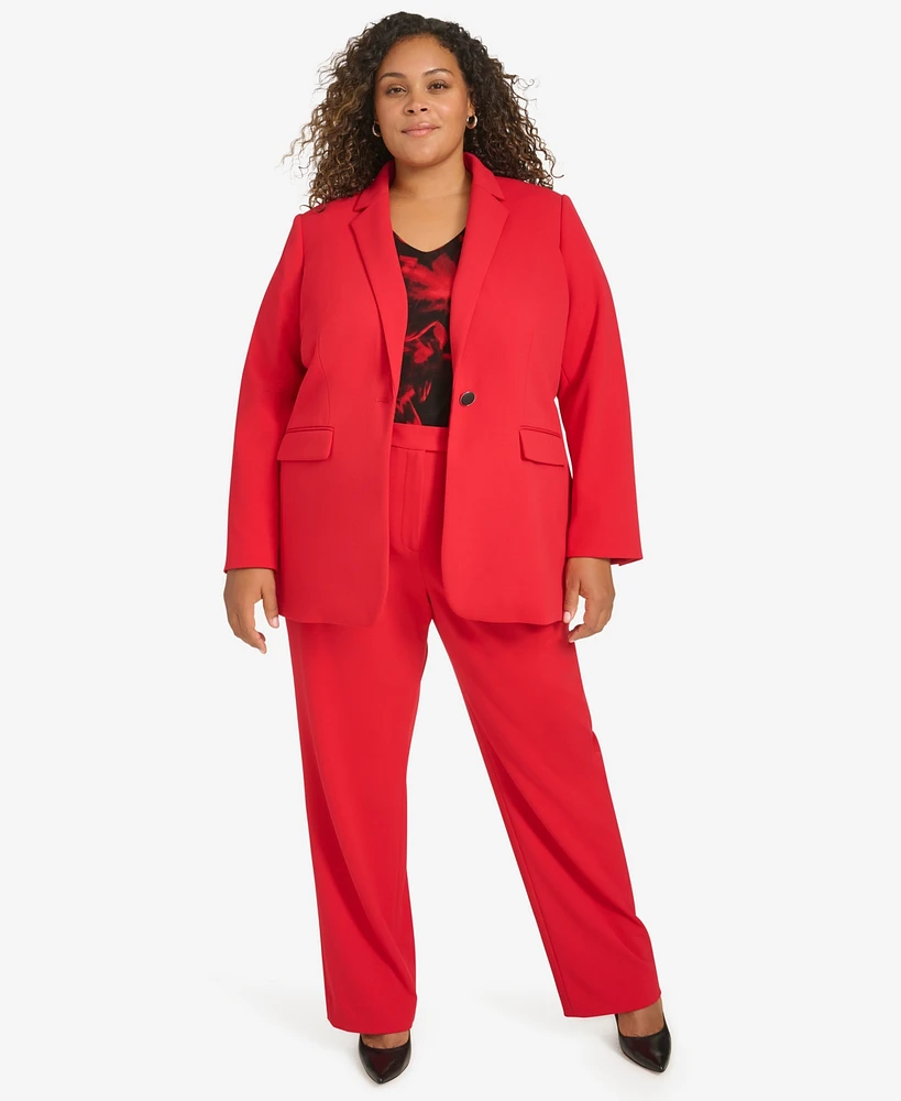 Calvin Klein Plus Notch-Lapel Long-Sleeve Blazer