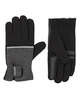 Isotoner Signature Men's Reflective Tech Stretch and Fleece Water Repellent Gloves with Touchscreen Technology