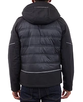 Michael Kors Men's Mixed-Media Full-Zip Hooded Jacket