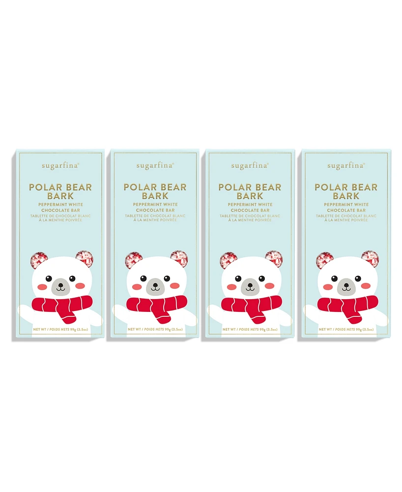 Sugarfina Polar Bear Bark White Chocolate Bar, 4 Pack