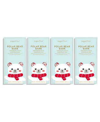 Sugarfina Polar Bear Bark White Chocolate Bar, 4 Pack