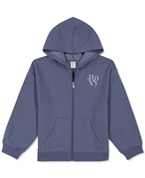 Roxy Big Girls Evening Oversized-Fit Printed Full-Zip Fleece Hoodie