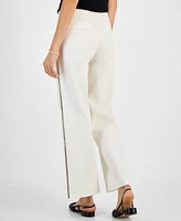 Jm Collection Women's Side-Seam-Embellished Wide-Leg Pants, Created for Macy's