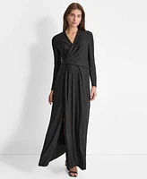 Dkny Women's Draped Metallic-Threaded Evening Gown