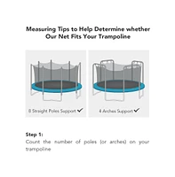 Yescom Trampoline Round Enclosure Net 15Ft 8 Pole Fence Mesh Netting Fits All Brands