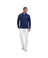 Ben Sherman Men's Solid Pique Quarter Zip Sweatshirt