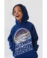 Star Wars Boys The Mandalorian Darth Vader X-Wing Millennium Falcon Fleece Pullover Hoodie to