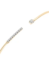 Wrapped Diamond Wire Cuff Bangle Bracelet (1/4 ct. t.w.) in 14k Gold, Created for Macy's