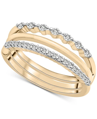 Wrapped Diamond Triple Row Stack Look Ring (1/4 ct. t.w.) in 10k Gold, Created for Macy's