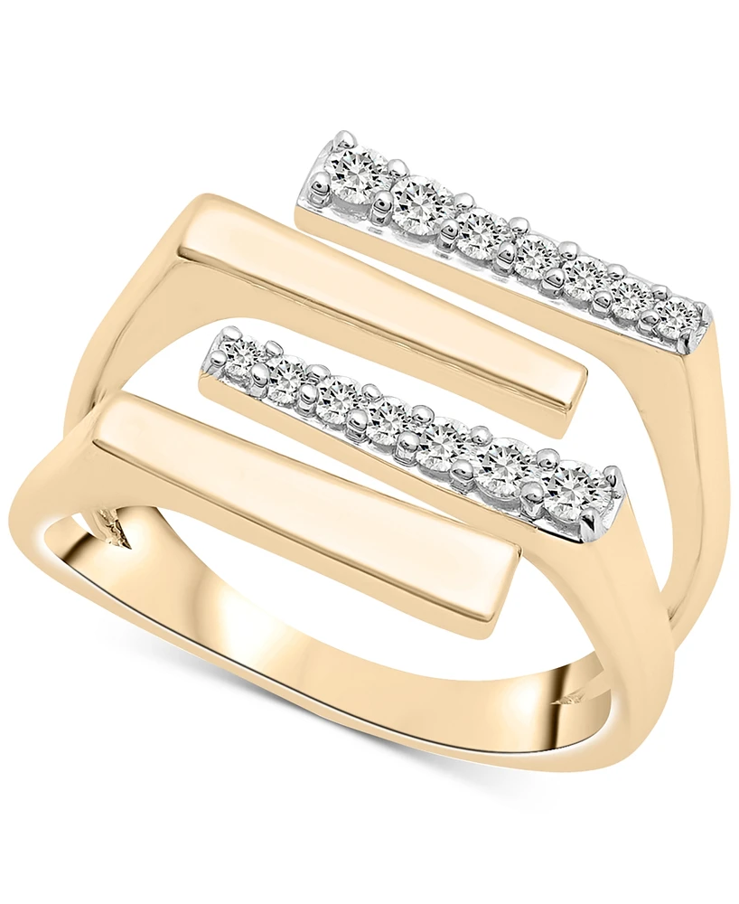 Wrapped Diamond MultiRow Wrap Ring (1/4 ct. t.w.) in 10k Gold, Created for Macy's