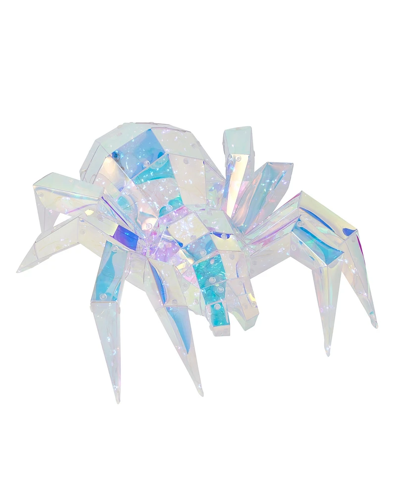 Seasonal Prismatic Iridescent Spider 13.78", Led Lights