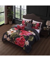 Bebejan Flower Garland Bedding 100% Cotton 5 Piece King Size Reversible Comforter Set