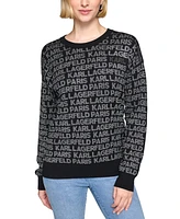 Karl Lagerfeld Paris Petite Pullover Logo Sweater