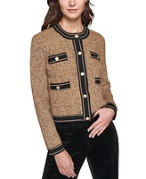 Karl Lagerfeld Paris Petite Metallic Cardigan Sweater