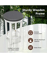 Bar Stools Set of 2 Counter Height with Round Seat & Footrest for Kitchen