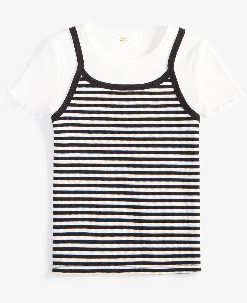 Epic Threads Little & Big Girls Striped Layered-Look Camisole T-Shirt, Exclusively at Macy's