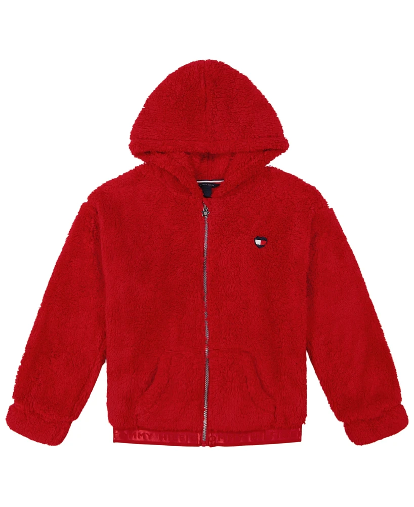 Tommy Hilfiger Big Girls Minky Zip Front Hoodie