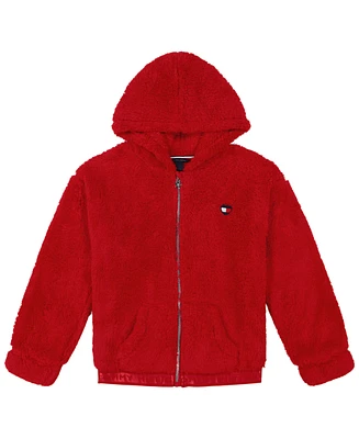 Tommy Hilfiger Big Girls Minky Zip Front Hoodie